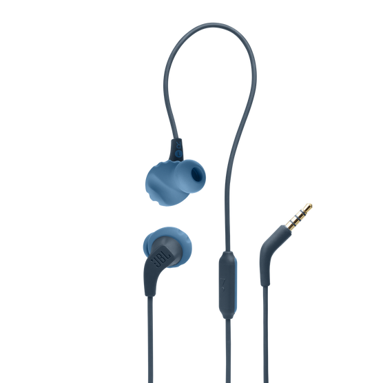 JBL Endurance Run 2 Wired - Blue - Waterproof Wired Sports In-Ear Headphones - Hero
